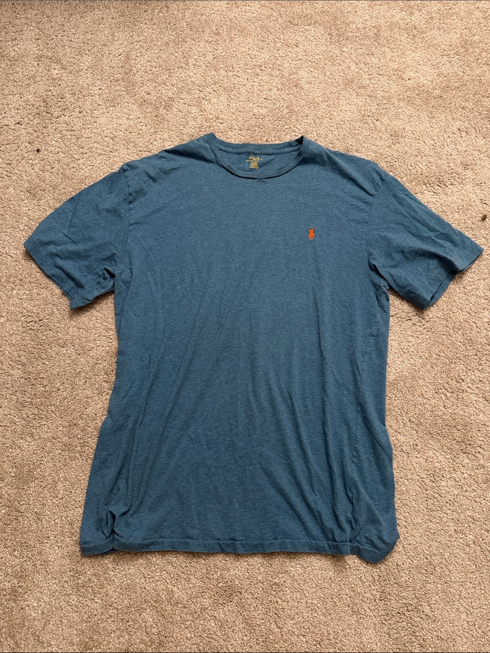 Men Polo Ralph Lauren Logo Crew Neck T-Shirt in Teal